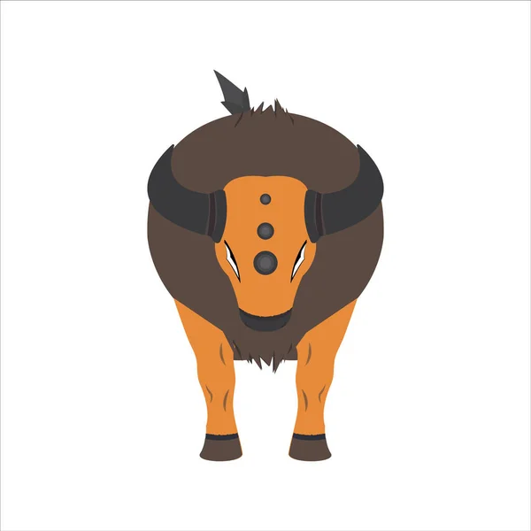 Big Aggressive Muscle Bull Attacking Vector Icon Design Illustration — Archivo Imágenes Vectoriales