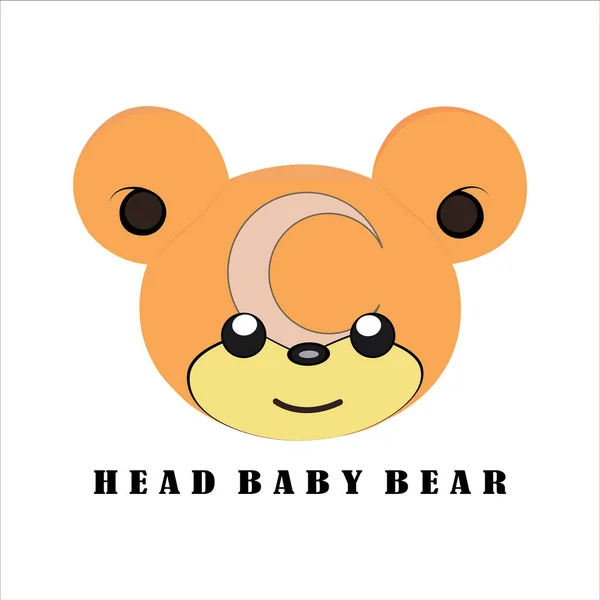 Cute Baby Bear Head Logo Bear Logo Vector Design — Stockvektor
