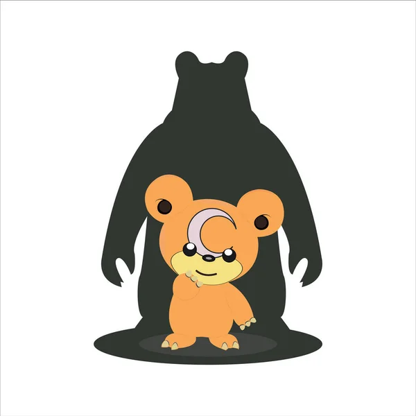 Силуэт Медведя Плюшевого Медведя Векторный Дизайн Иллюстрации Шаблон Паутины — стоковый вектор