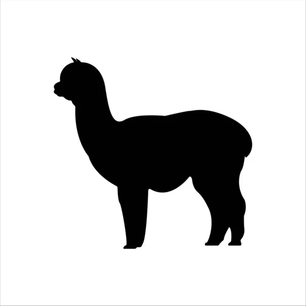Alpaca Icon Silhouette Vector Illustration — 스톡 벡터