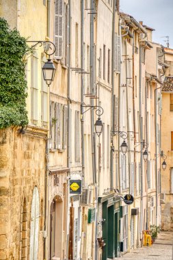Aix-en-Provence, France - March 2022 : Historical center in cloudy weather