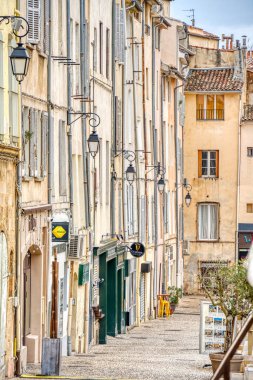Aix-en-Provence, France - March 2022 : Historical center in cloudy weather