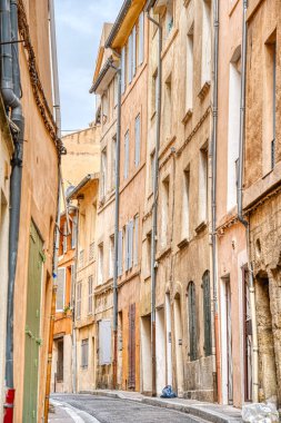 Aix-en-Provence, France - March 2022 : Historical center in cloudy weather