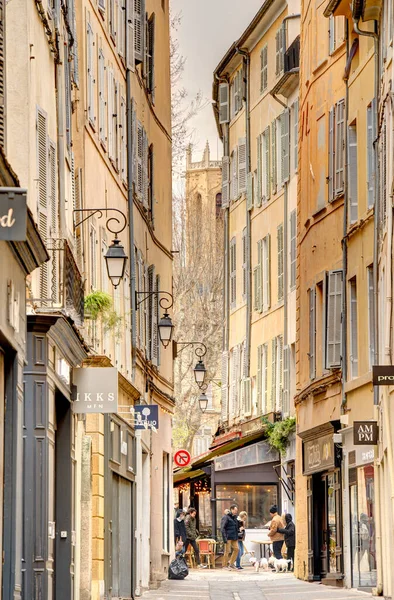 Aix Provence France March 2022 Historical Center Cloudy Weather — Stockfoto