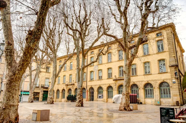Aix Provence France March 2022 Historical Center Cloudy Weather — Zdjęcie stockowe