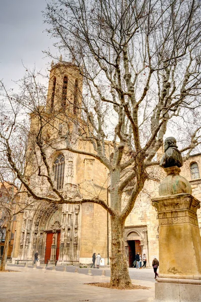 Aix Provence France March 2022 Historical Center Cloudy Weather — Stock Photo, Image