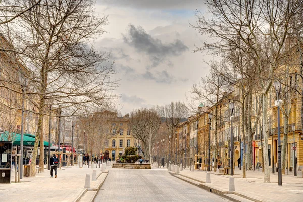 Aix Provence Prancis Maret 2022 Pusat Sejarah Dalam Cuaca Mendung — Stok Foto