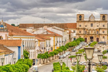     Vila Vicosa, Portugal - June 2022 : Historical center in cloudy weather                           