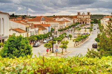     Vila Vicosa, Portugal - June 2022 : Historical center in cloudy weather                           