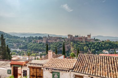 Granada, Spain - September 2020 : Alhambra in sunny weather