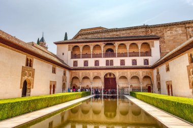 Granada, Spain - September 2020 : Alhambra palace in summertime