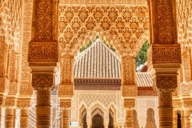 Granada, Spain - September 2020 : Alhambra Palace detail 
