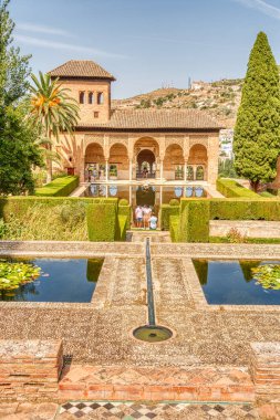 Granada, Spain - September 2020 : Alhambra palace in summertime 