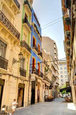Alicante, Spain - August 2021 : Historical center in sunny weather