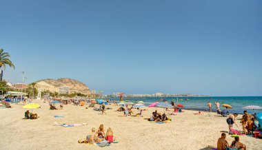 Alicante, Spain - August 2021 : Historical center in sunny weather