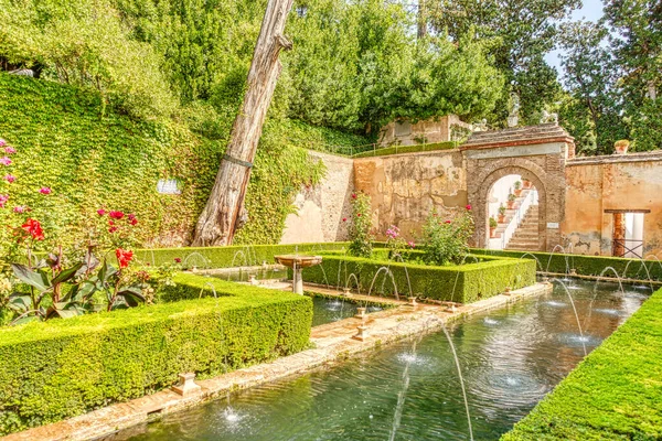 Granada Spain September 2020 Alhambra Gardens Sunny Weather — стоковое фото