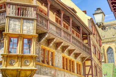             Colmar, France - June 2022 : Historical center in sunny weather                   