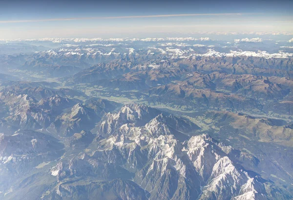 Aerial View Italian Alps Cities — стокове фото