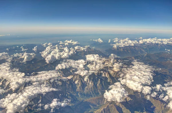 Aerial View Italian Alps Cities — стокове фото