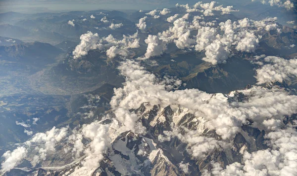 Aerial View Italian Alps Cities — Φωτογραφία Αρχείου