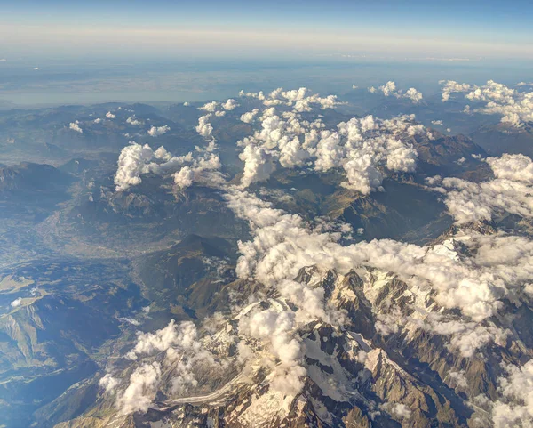 Aerial View Italian Alps Cities — стокове фото