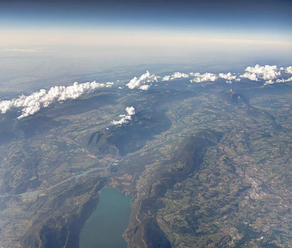 Aerial View Italian Alps Cities — Stock fotografie