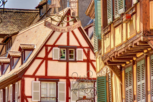 Colmar, France - June 2022 : Historical center in sunny weather