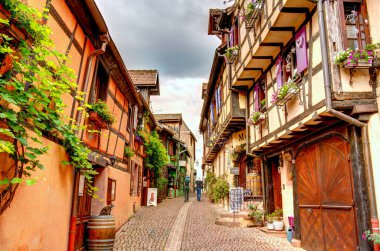           Turckheim, France - June 2022 : Picturesque village in sunny weather
