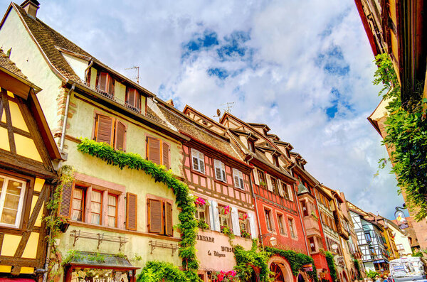 Turckheim, France - June 2022 : Picturesque village in sunny weather