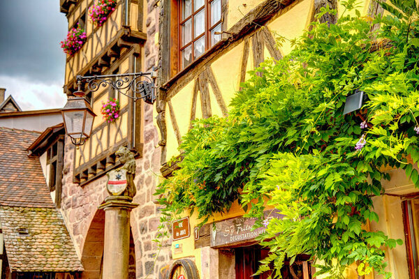 Turckheim, France - June 2022 : Picturesque village in sunny weather
