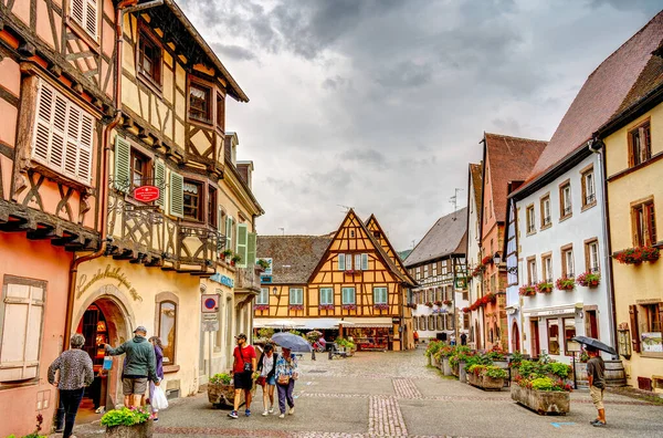 Eguisheim France June 2022 Historical Village Rainy Weather — Fotografia de Stock