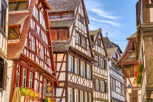 Strasbourg, France - June 2022 : Historical center in sunny weather