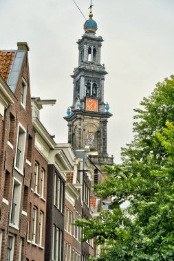 Amsterdam, Netherlands - August 2021: Historical center in cloudy weather, HDR Image