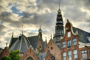Amsterdam, Netherlands - August 2021: Historical center in cloudy weather, HDR Image