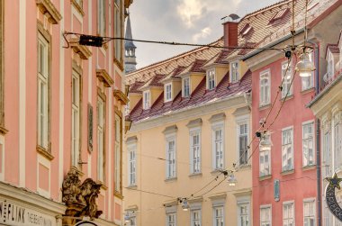 Graz, Austria - April 2022 : Historical center in springtime               
