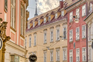 Graz, Austria - April 2022 : Historical center in springtime               