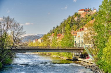 Graz, Austria - April 2022 : Historical center in springtime                