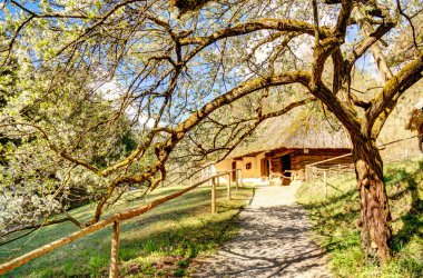 Graz, Austria - April 2022 : Traditional Austrian wooden dwelling