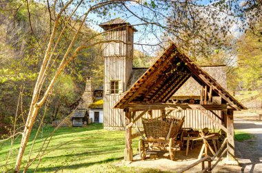 Graz, Austria - April 2022 : Traditional Austrian wooden dwelling
