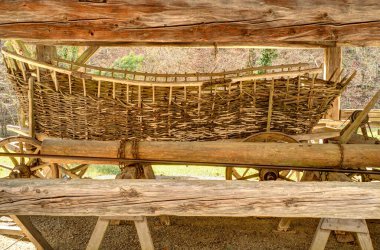 Graz, Austria - April 2022 : Traditional Austrian wooden dwelling