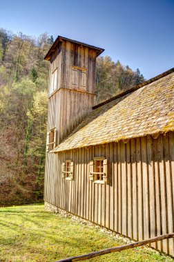 Graz, Austria - April 2022 : Traditional Austrian wooden dwelling