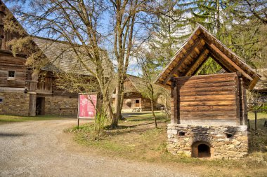 Graz, Austria - April 2022 : Traditional Austrian wooden dwelling