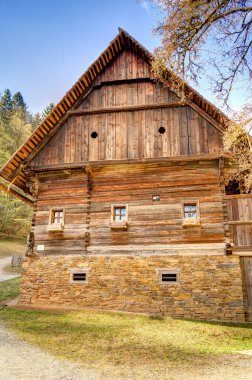 Graz, Austria - April 2022 : Traditional Austrian wooden dwelling