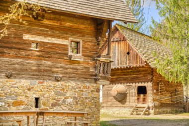 Graz, Austria - April 2022 : Traditional Austrian wooden dwelling