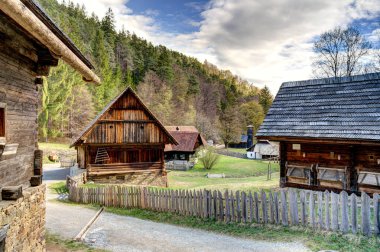 Graz, Austria - April 2022 : Traditional Austrian wooden dwelling