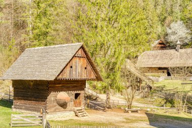 Graz, Austria - April 2022 : Traditional Austrian wooden dwelling