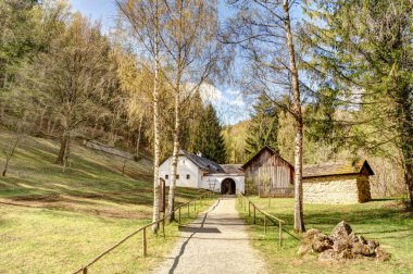 Graz, Austria - April 2022 : Traditional Austrian wooden dwelling