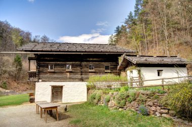 Graz, Austria - April 2022 : Traditional Austrian wooden dwelling