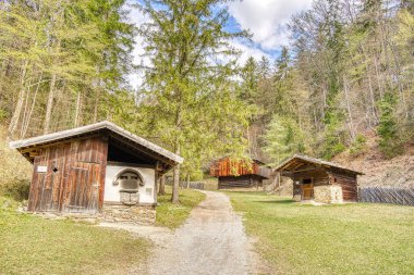 Graz, Austria - April 2022 : Traditional Austrian wooden dwelling