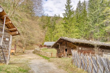 Graz, Austria - April 2022 : Traditional Austrian wooden dwelling